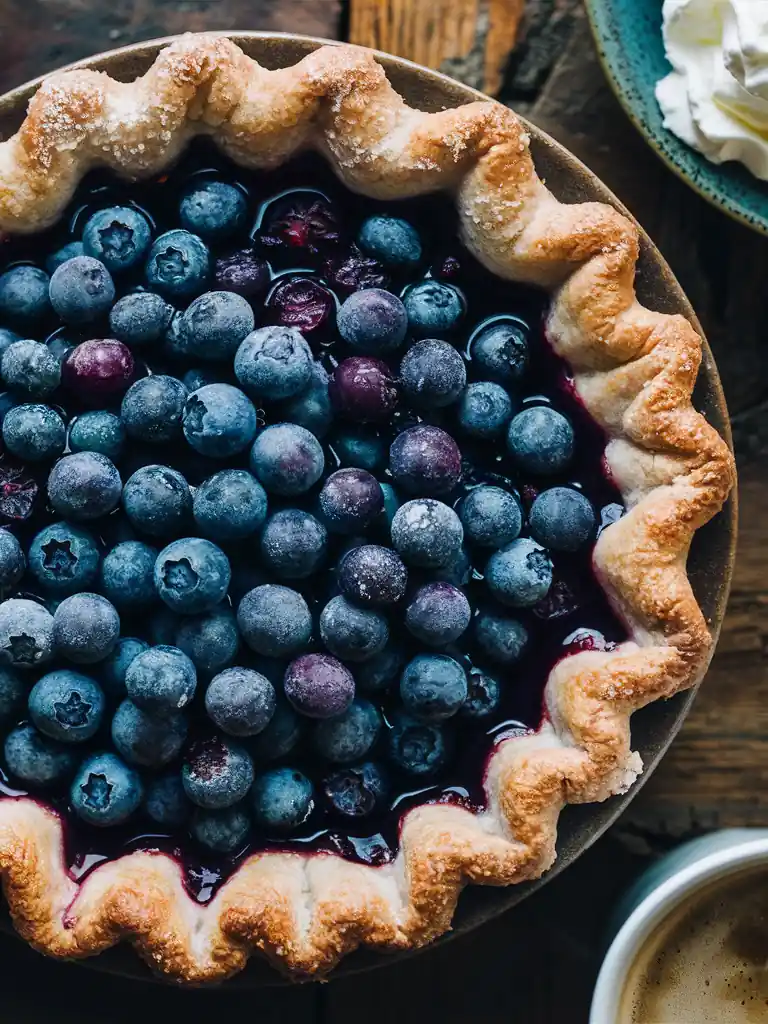 Blueberry Pie with Frozen Blueberries